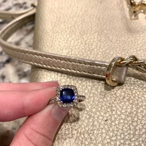Zales Lab Created Blue and White Sapphire ring